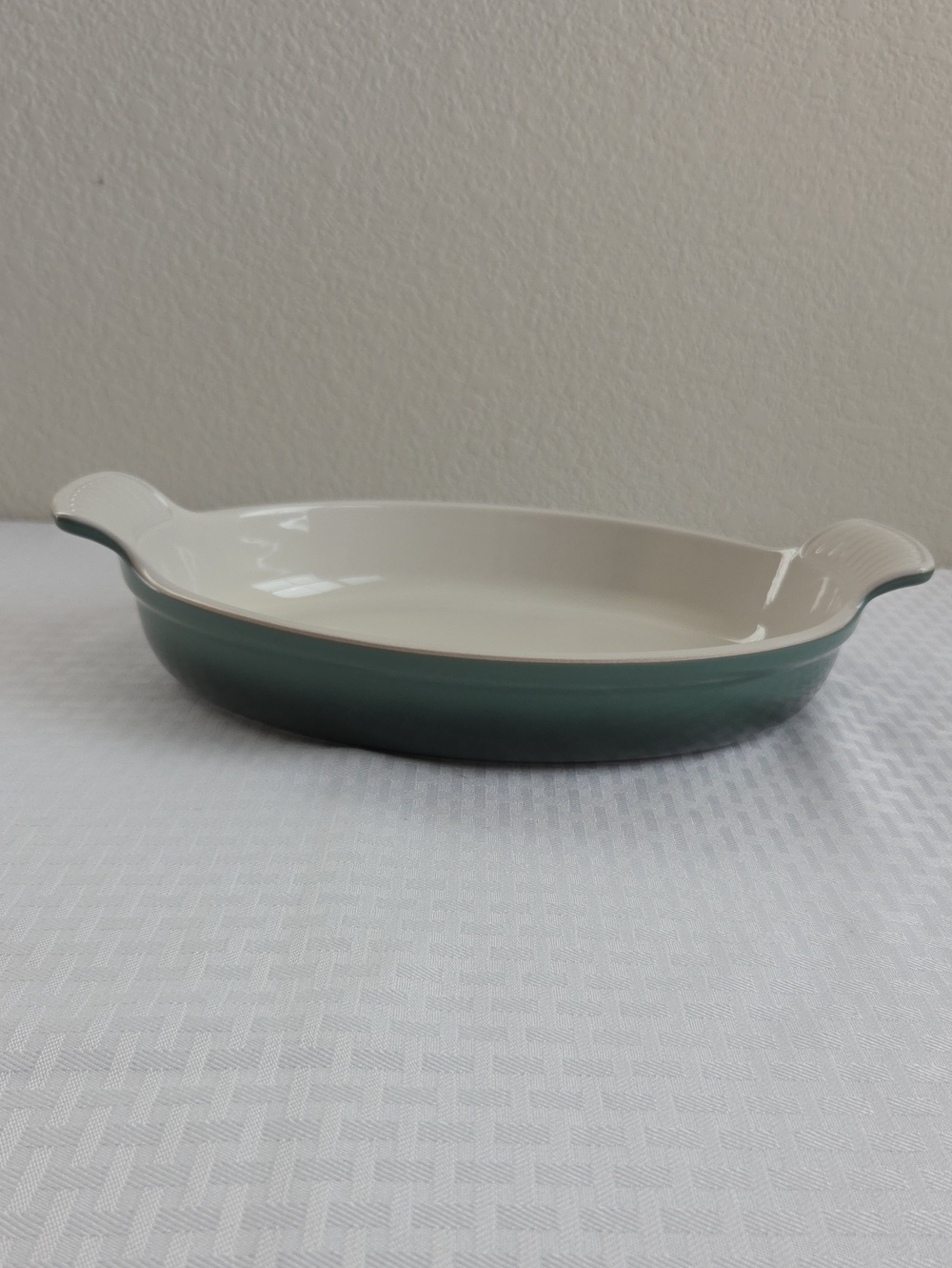 Le Creuset 28cm Oval Baking Dish Artichaut Green Stoneware Second Choix